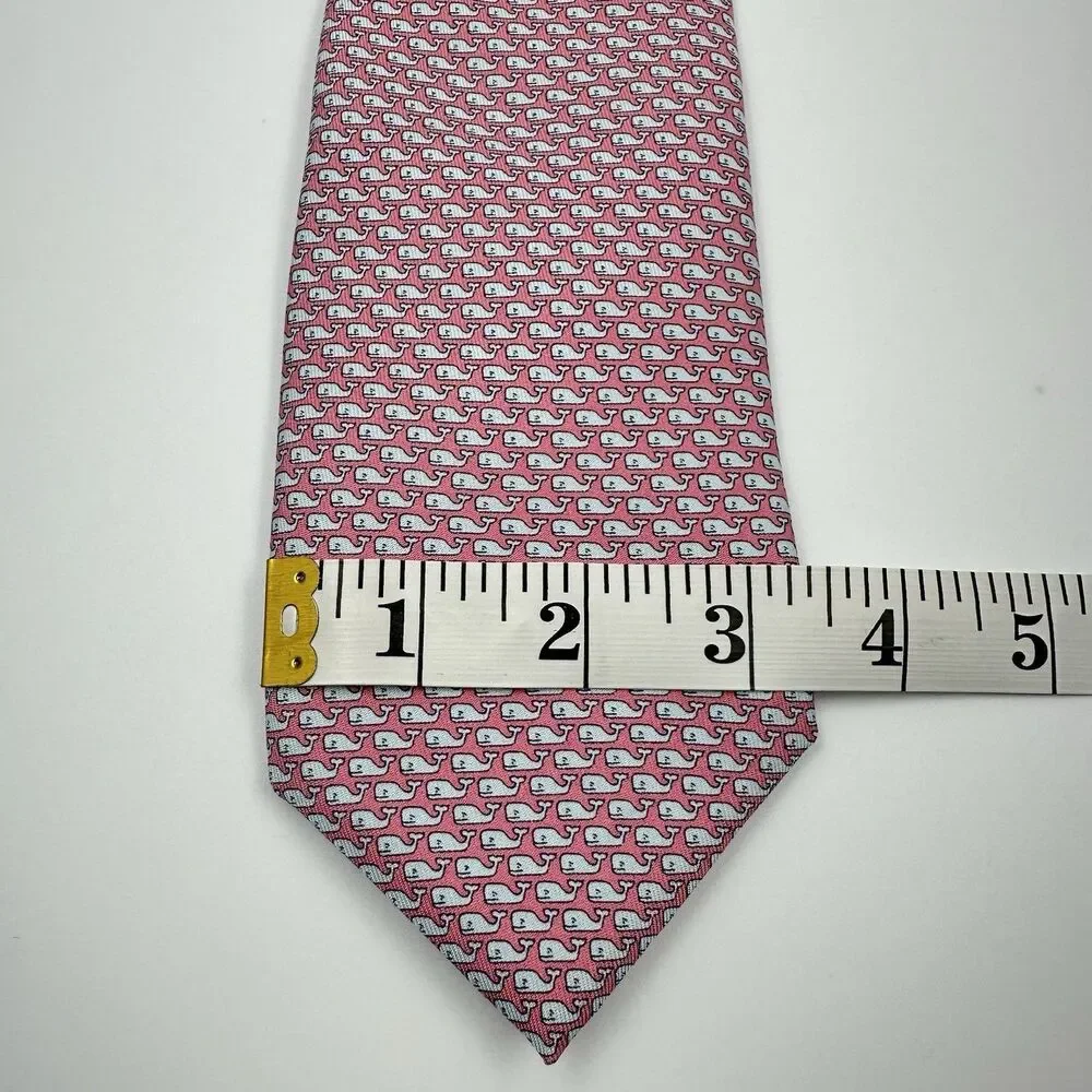 Vineyard Vines Shep & Ian Men's Silk Necktie Micro Whales Print Pink 63